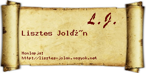 Lisztes Jolán névjegykártya