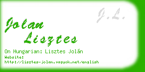 jolan lisztes business card